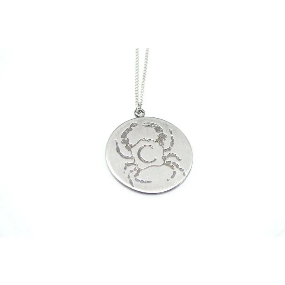 Cancer Crab Zodiac Horoscope Silver Tone Pendant